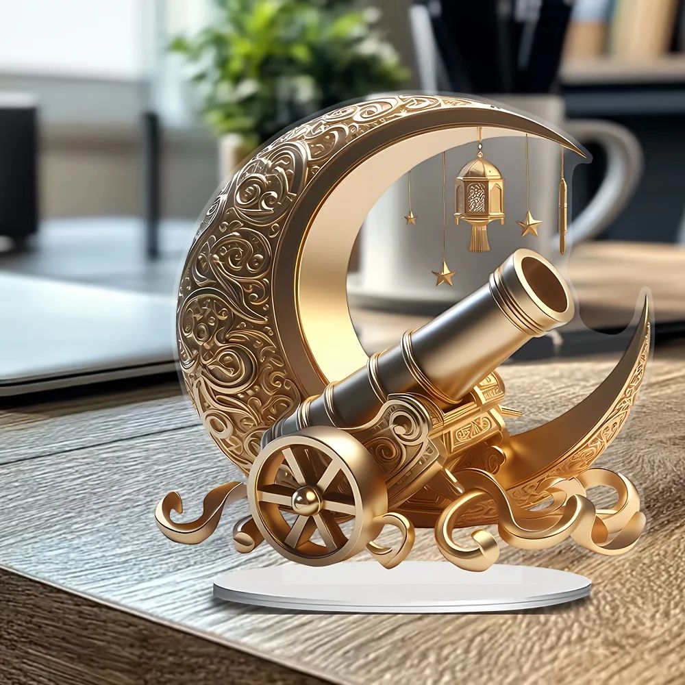 Moon Lantern Acrylic Desk Decor for Ramadan and Eid