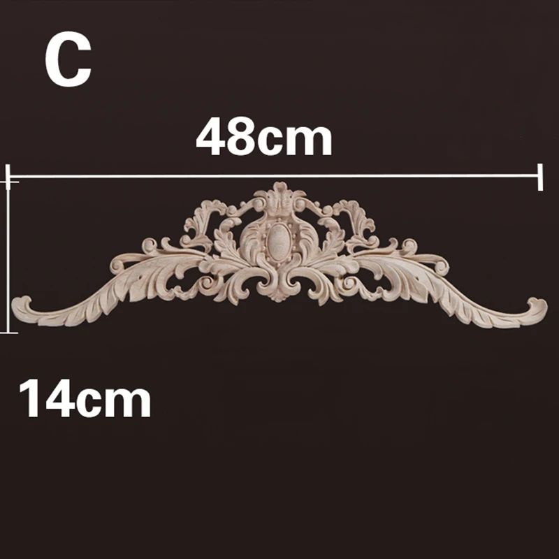 Natural Wood Carved Appliques & Onlays – Floral Furniture Trim Decorative Corner Frame for Wall, Door & DIY Crafts