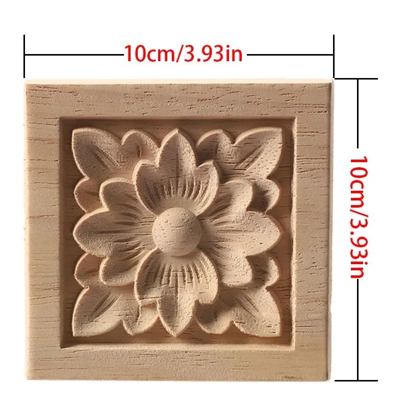 European Style Wood Corner Applique Floral Carved Furniture Trim
