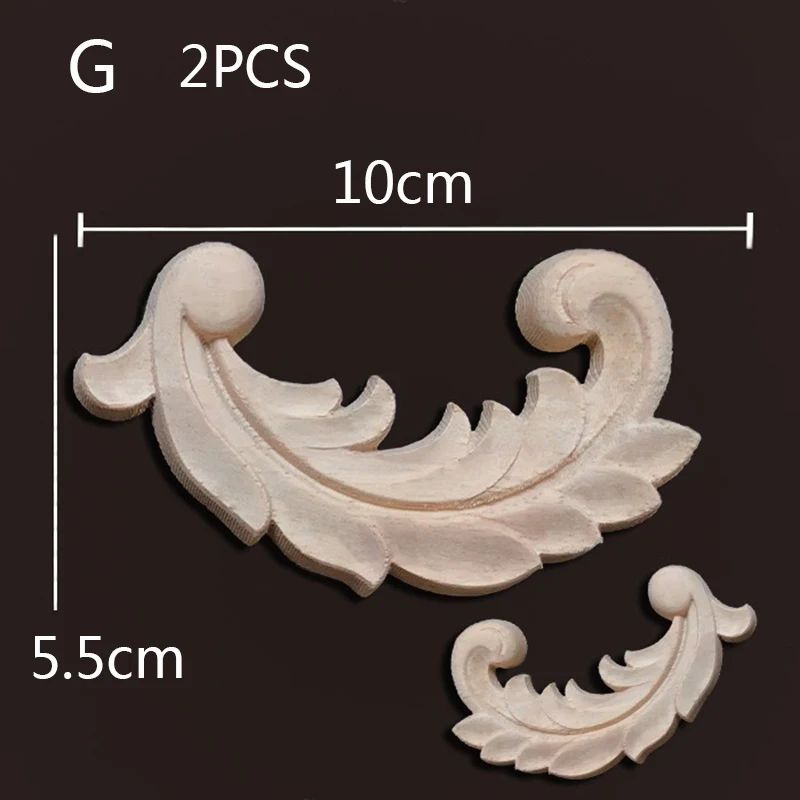 Elegant Floral Wood Carved Corner Appliques for Furniture & Home Decor
