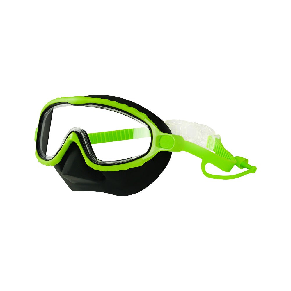 Kids Anti Fog Swim Goggles with Nose Cover Wide View Panoramic Diving Mask for Toddlers