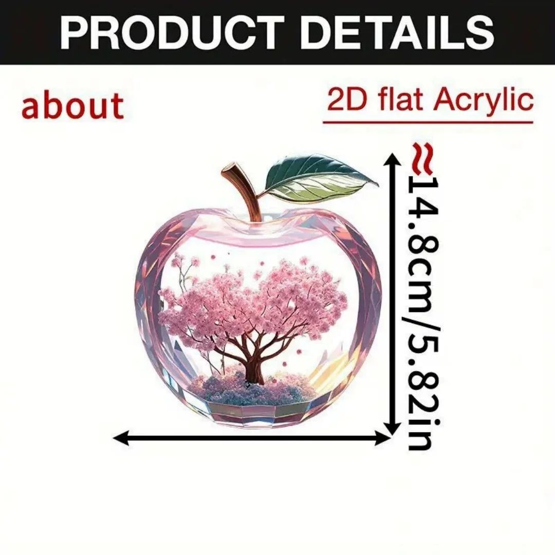 Cherry Blossom Apple Acrylic Desktop Ornament for Home Office Decor