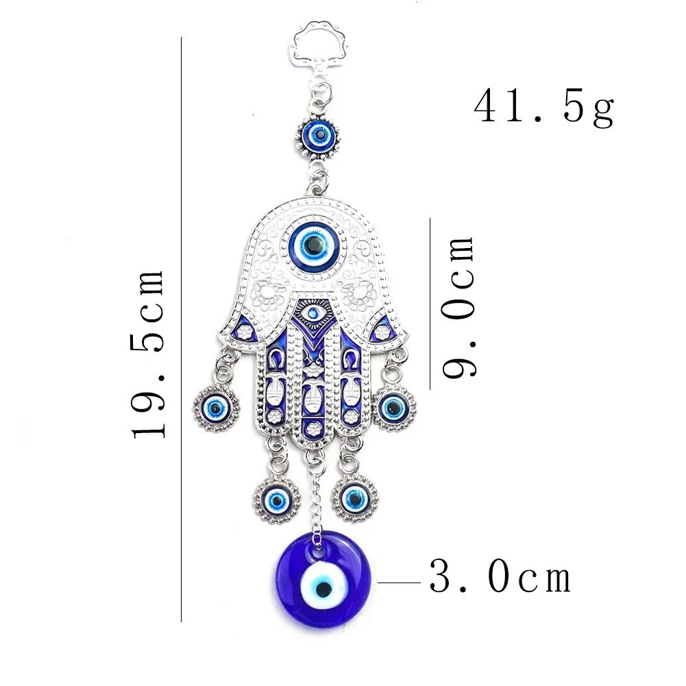 Hamsa Hand Evil Eye Wall Hanging Wind Chime for Meditation and Spiritual Home Decor
