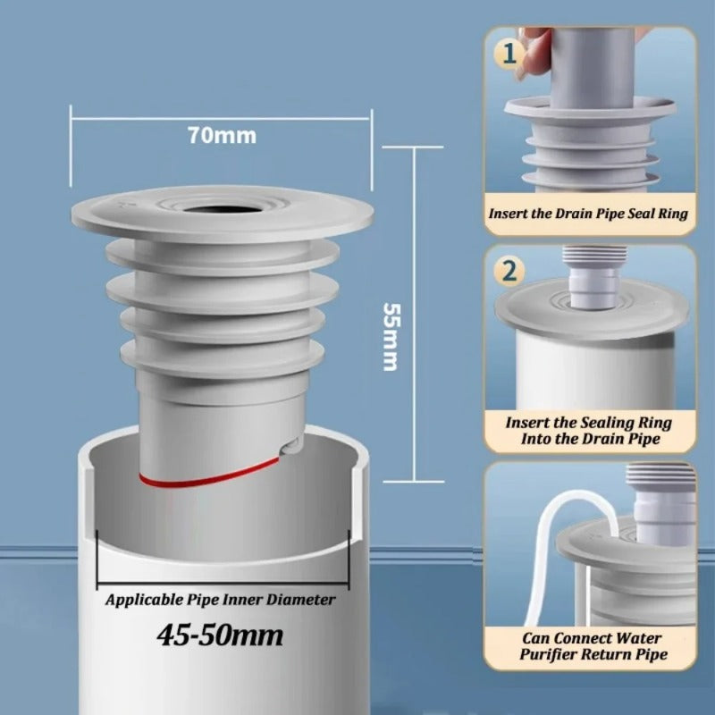 Universal Sink Drain Seal Anti Odor Drain Stopper Leak Proof Floor Drain Connector