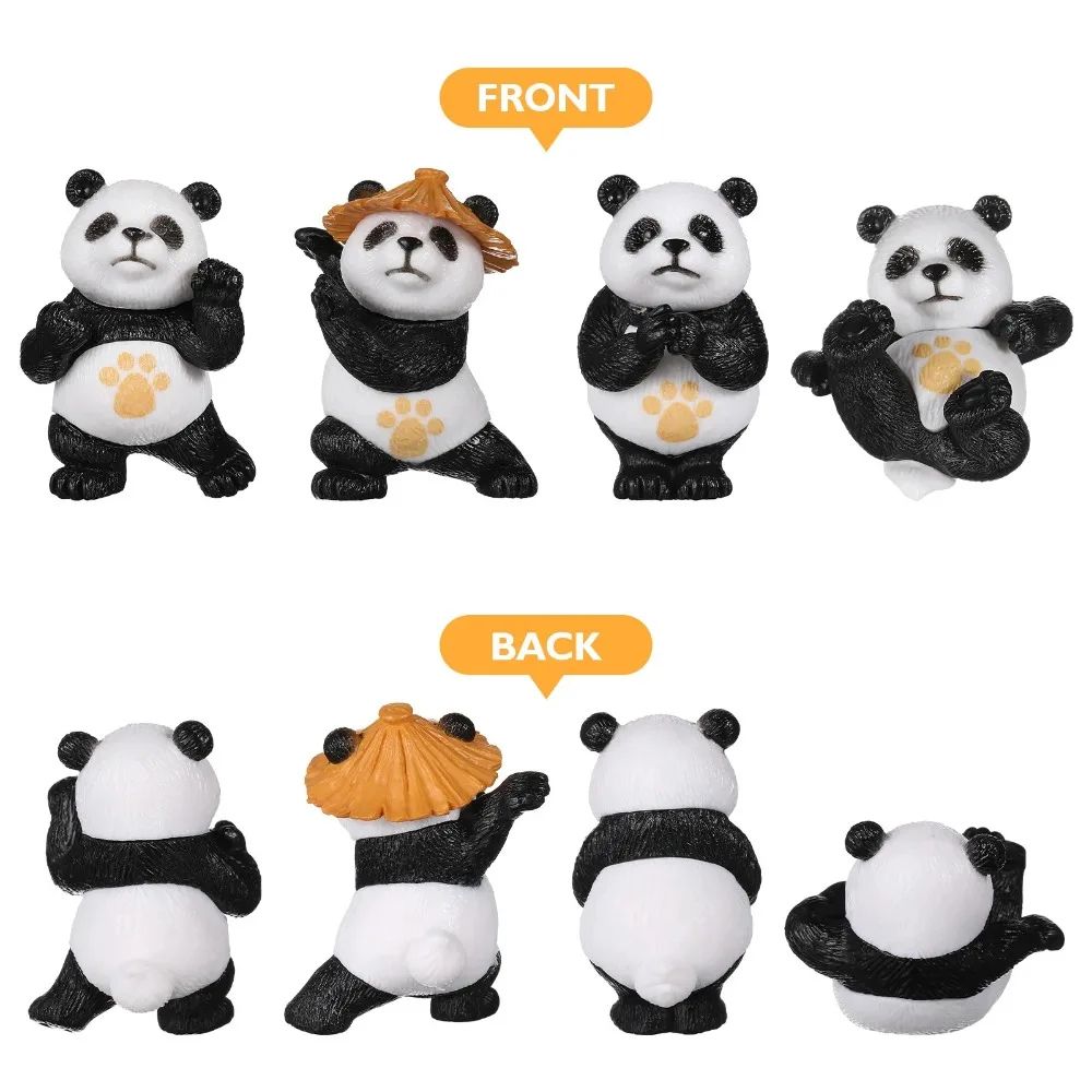 Mini Kung Fu Panda Garden Figurines Set – Cute PVC Panda Statues for Bonsai, Fairy Garden & Home Decor