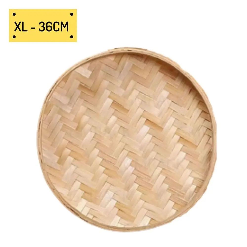 Handwoven Bamboo Fruit Basket & Decorative Storage Tray