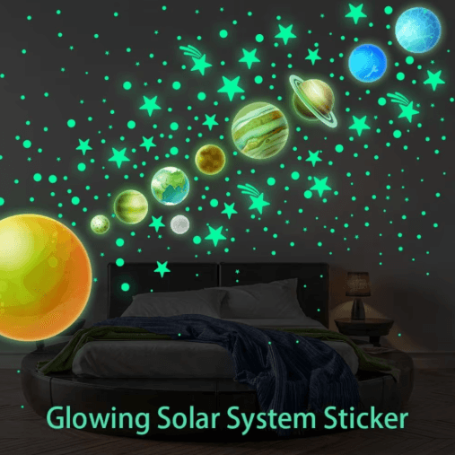 Glow in the Dark Star Wall Stickers for Kids Bedroom & Ceiling Decor