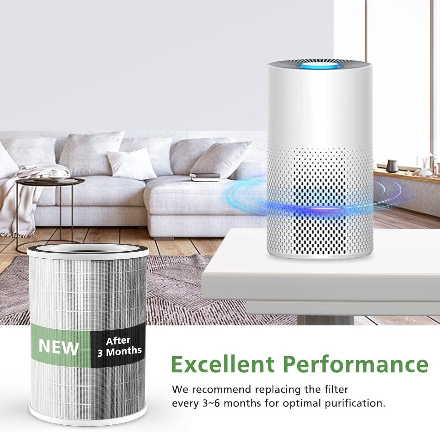 HEPA Replacement Filter for Afloia Kilo, Kilo Pro, Miro Pro & MORENTO Air Purifiers
