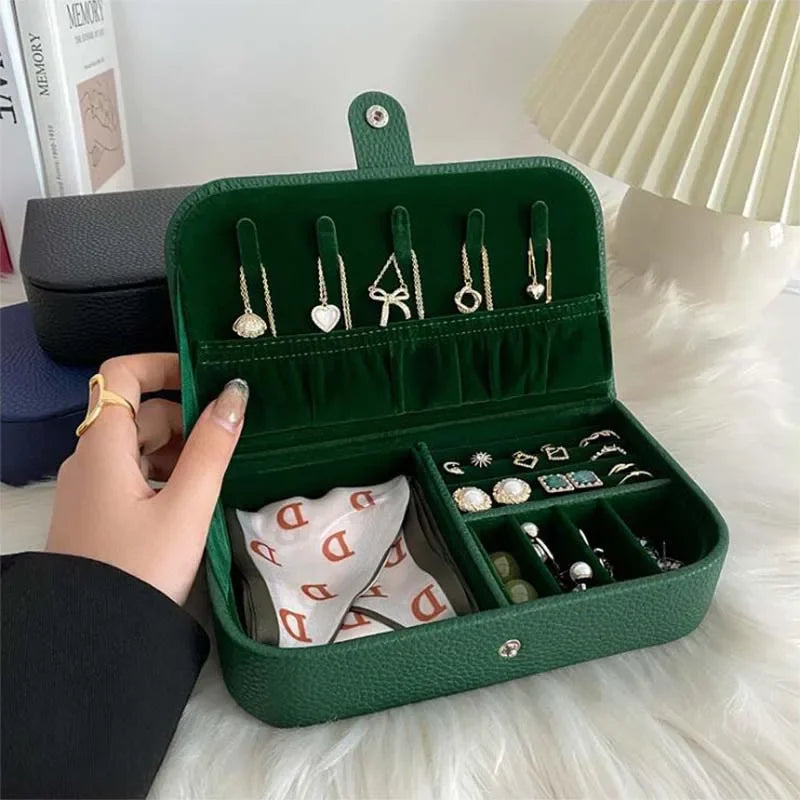 Elegant Travel Jewelry Organizer Case for Rings, Necklaces & Earrings
