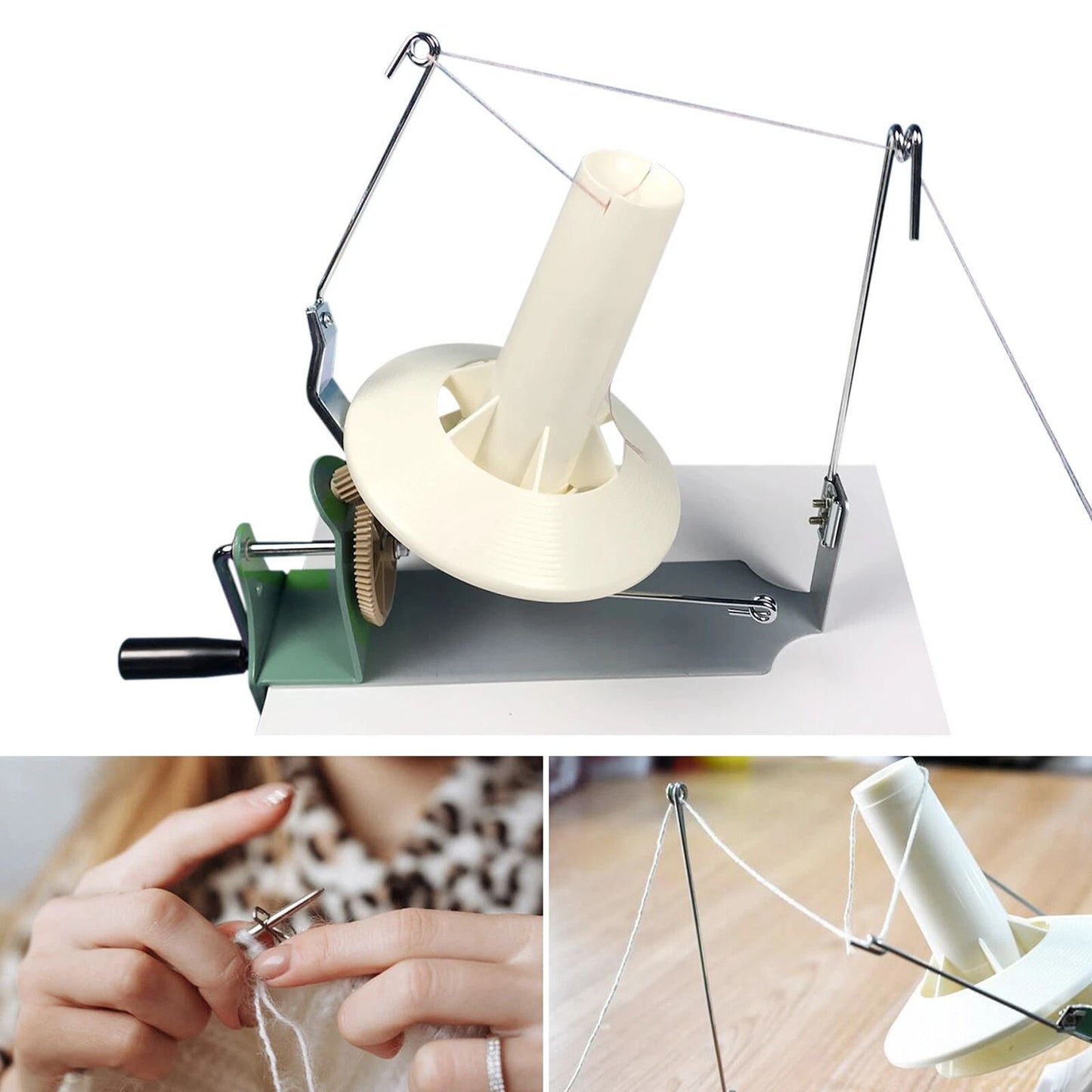 Large Hand Operated Yarn Ball Winder Heavy Duty Iron & Nylon Yarn Winder for Jumbo Fibers