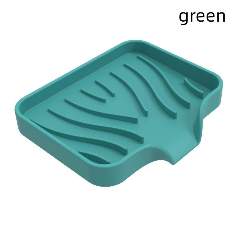 Japanese Style Silicone Soap Holder with Drain Tray Wall Mounted Soap Dish