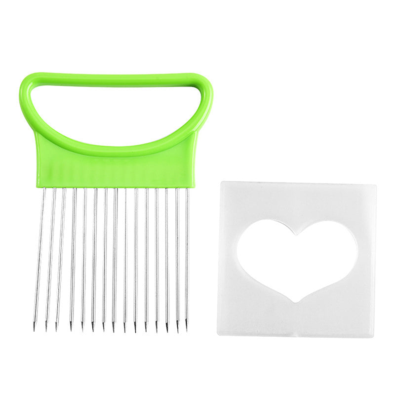HeartGrip Onion Holder & Vegetable Slicer Guide Onion Holder Slicer, Vegetable Slicing Aid, Kitchen Cutting Tool