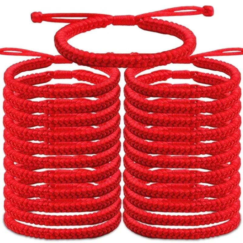 Handmade Tibetan Red String Bracelet Lucky Braided Rope Matching Wristband