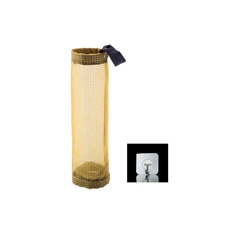 Wall-Mounted Trash Bag Dispenser – High-Capacity Nylon Storage Pouch & Grocery Bag Organizer