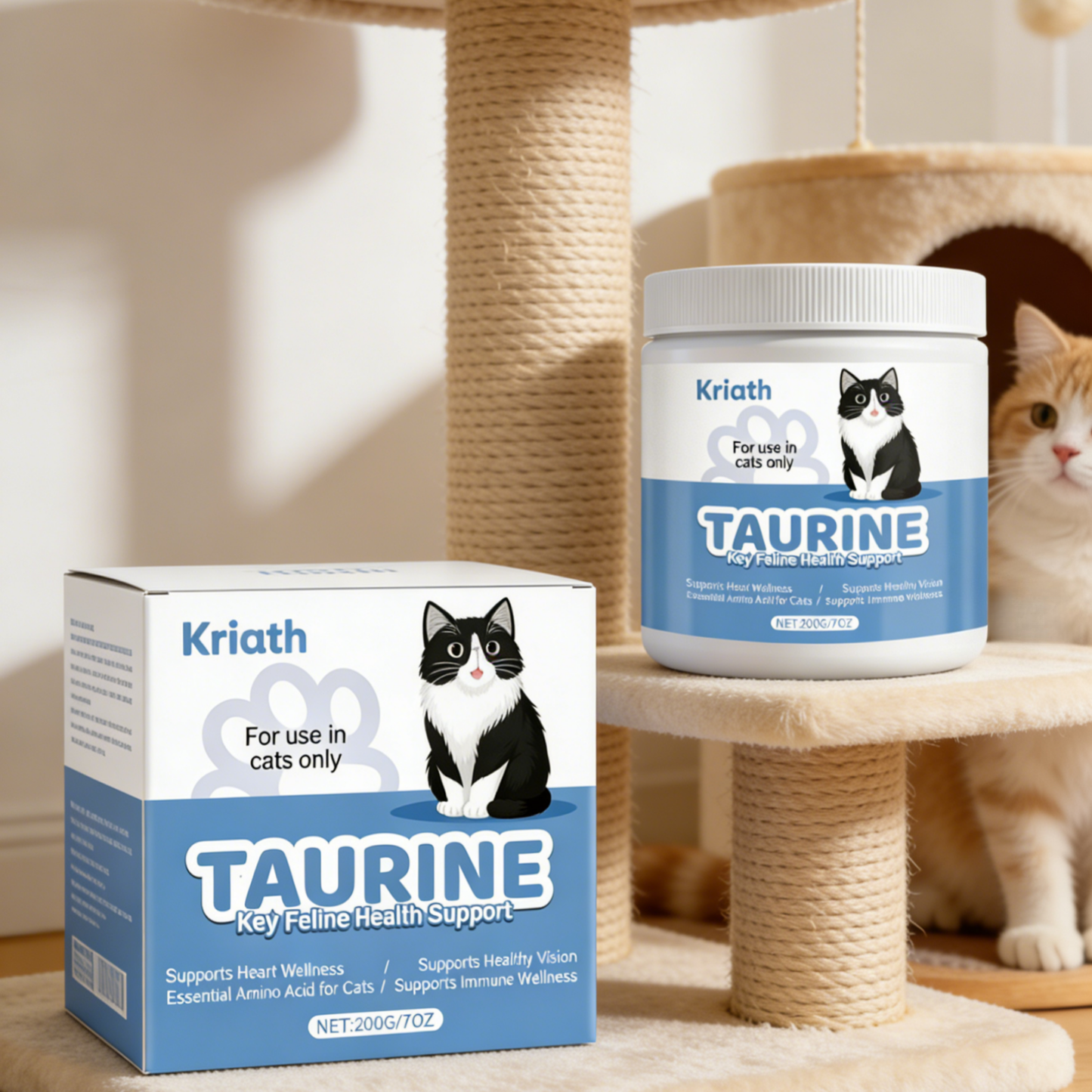 Taurine Powder for Cats Feline Taurine Supplement for Heart, Vision & Immunity Support