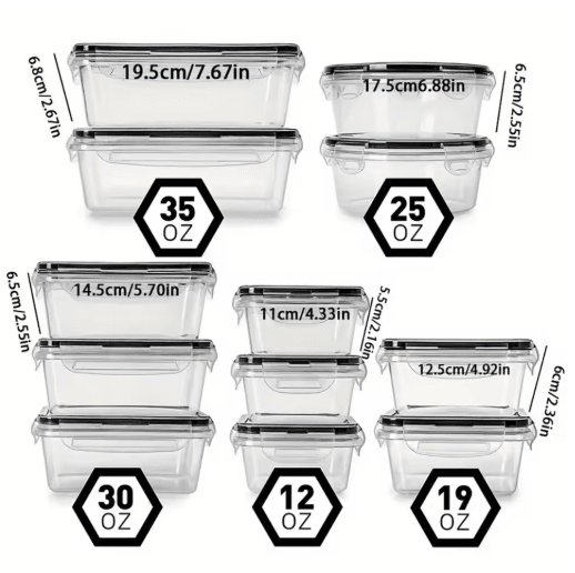 12-Piece BPA-Free Food Storage Container Set Airtight Kitchen & Pantry Organizers