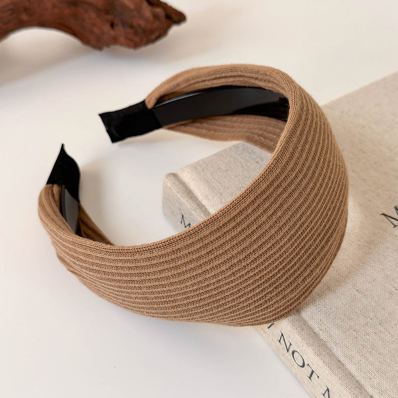 Retro Knitted Headband for Women Wide Fashion Hairband Everyday Hair Accessory