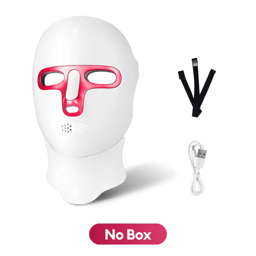 Wireless 7 Color LED Face and Neck Mask for At Home Light Therapy Skincare