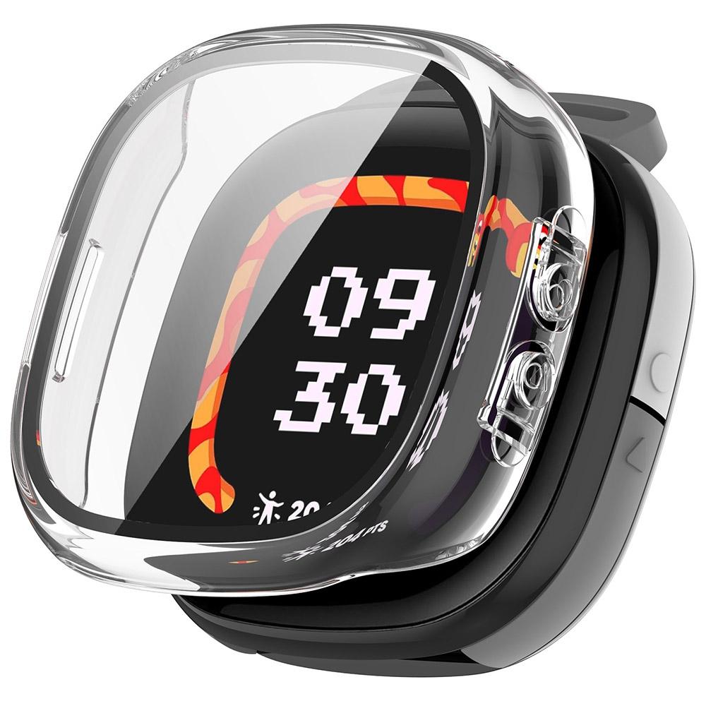 For Fitbit Ace LTE Protective Case with Tempered Glass Screen Protector PC Full Coverage Cover