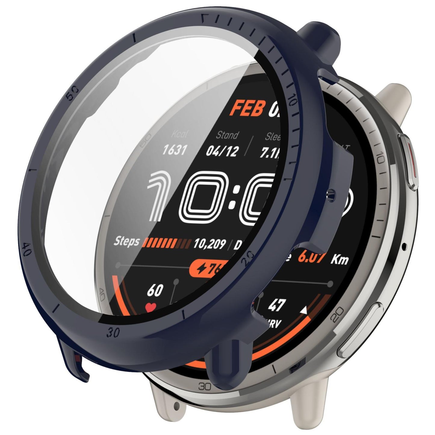 Amazfit Active 2 A2437 PC Watch Case with Tempered Glass Screen Protector Full Coverage