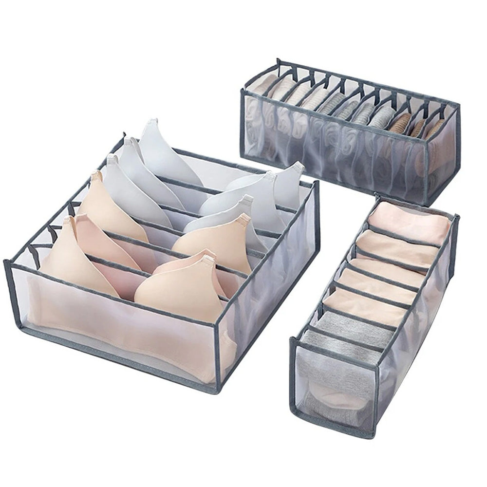 3-Piece Underwear Storage Organizer Box Set