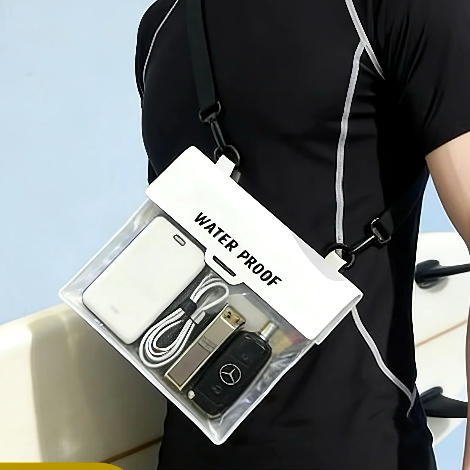 Large capacity waterproof storage phone case with touch screen suitable for photo taking, swimming, drifting, and diving storage