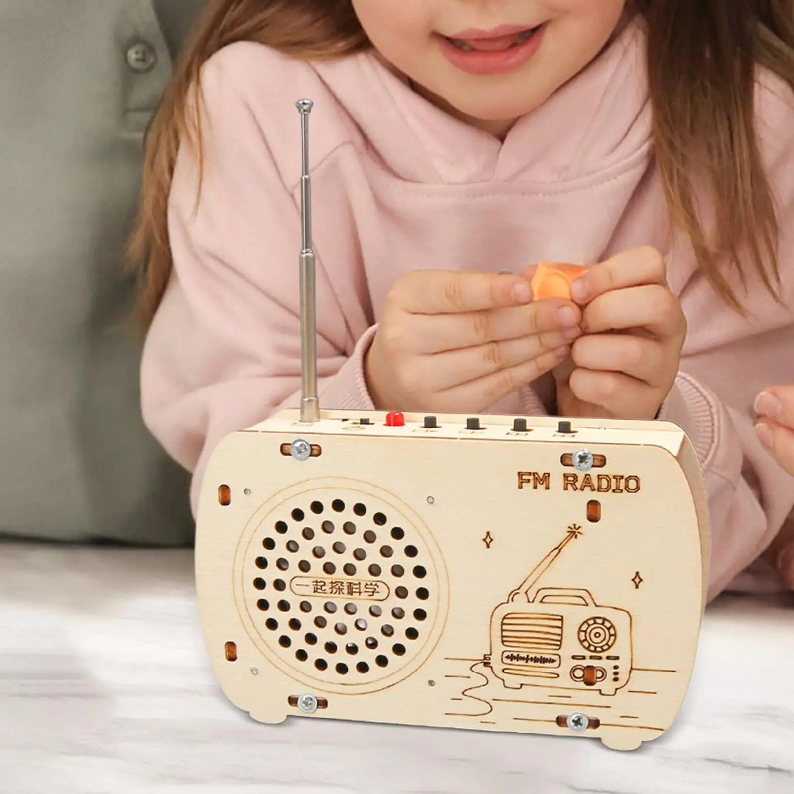 Build a Radio Kit Wood Radio Electronic Learning Interactive Training hands-on ability Experimental Kits For Cultivate logical