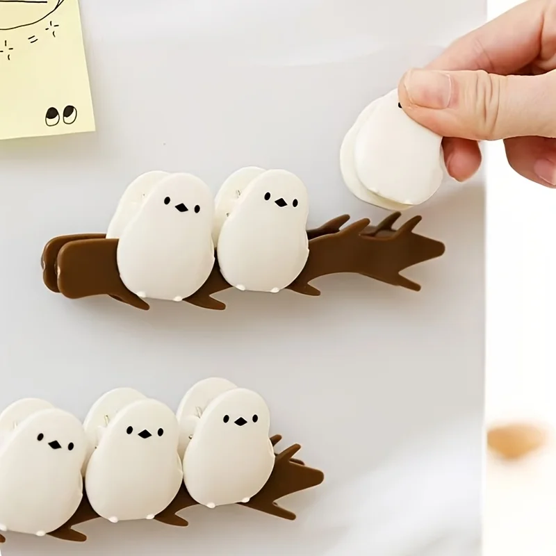 1 set/3pcs Adorable 3D Bird-shaped Magnetic Food Sealing Clips,Strong Magnetic Snack Bag Closers, Fridge Magnet Decorations