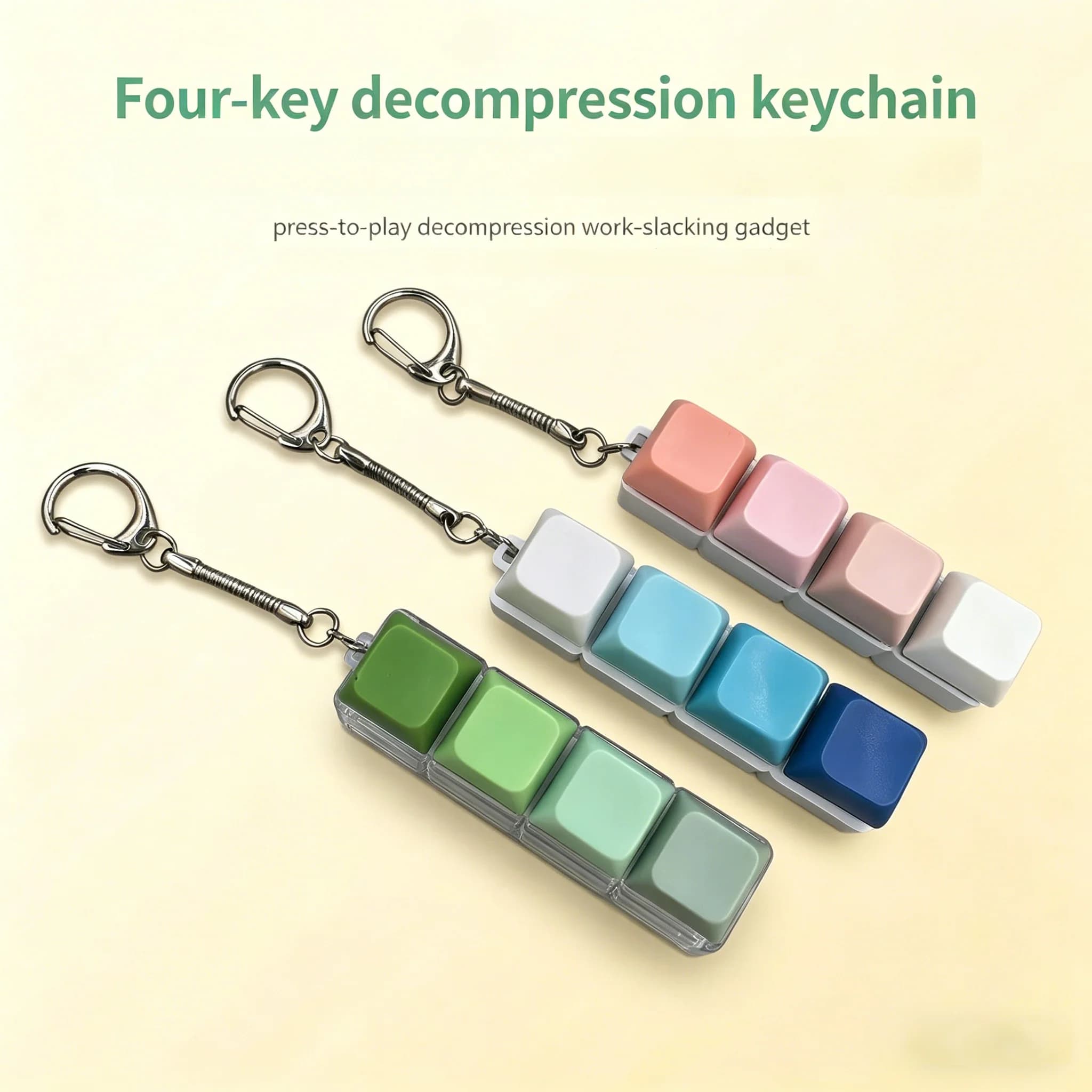 Decompression 4 Keyboard Key Toy For Adults Antistress Toys Boys Girls Anti Stress Finger Keyboard Games Keychain Gift 