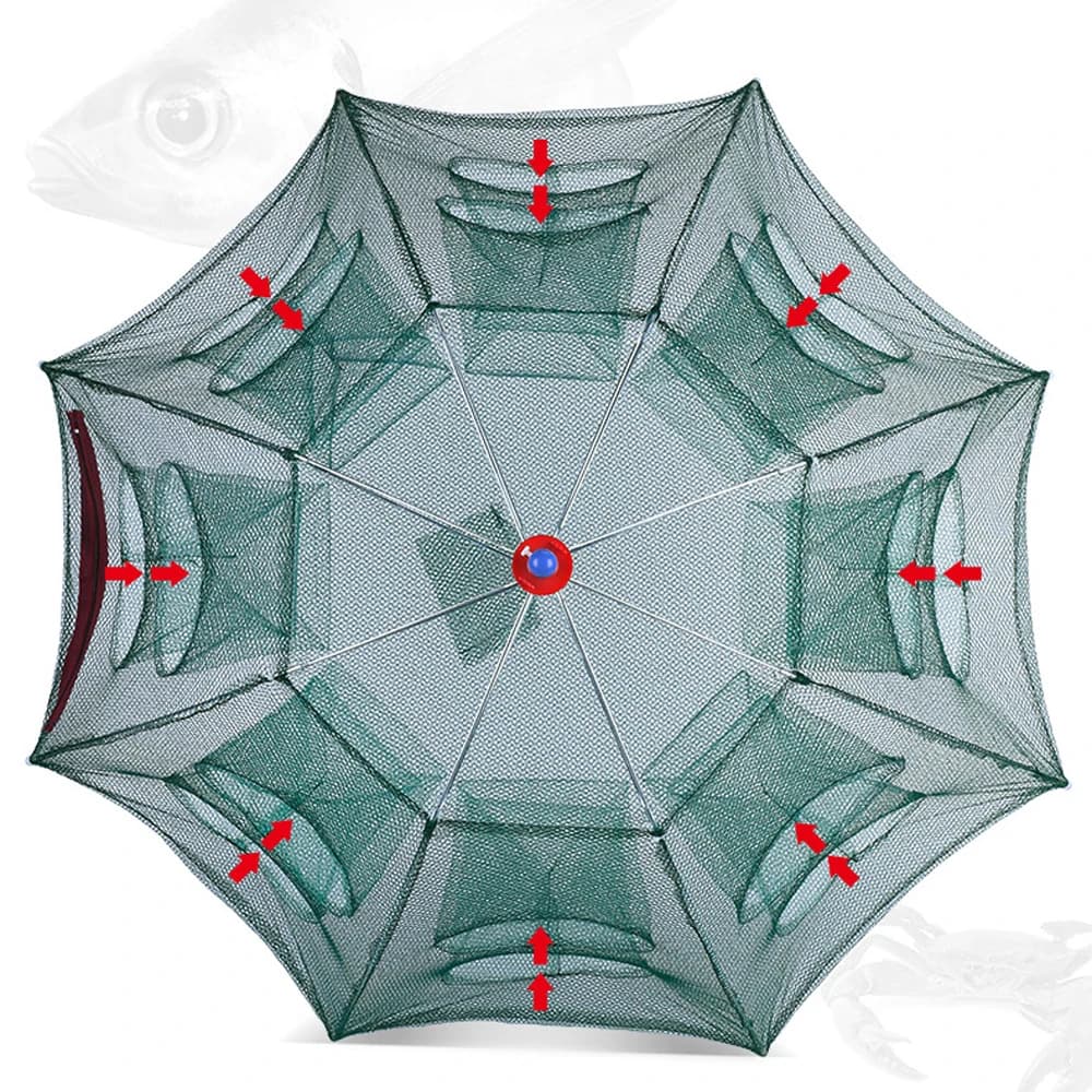 4-28 Holes Foldable Automatic Fishing Net Portable Catch Trap Mesh for Fish Shrimp Minnow Crab Cast Net Outdoor Fishing Tool