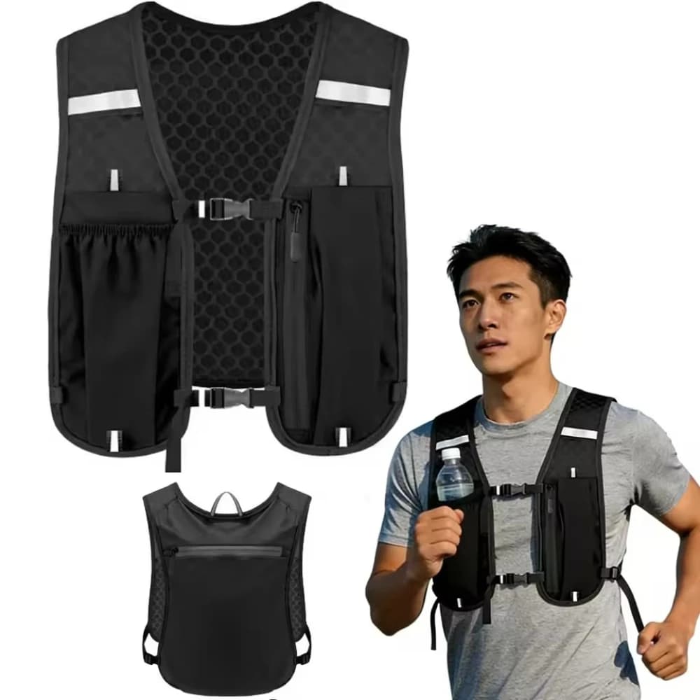 Men Women Hydration Pack Breathable Waterproof Adjustable Vest Backpack For Trail Running Cycling Hiking Marathon Training