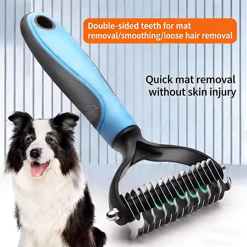 Professional Pet Cat Hair Removal Comb Brush Cat Dog Grooming Shedding Tools Double Sided Pet Grooming Comb for Pet Care