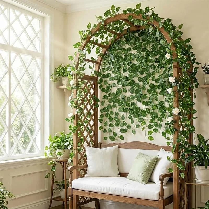 Artificial Plants Ivy Green Leaf Garland Hanging Fake Plant Vines Creeper For Home Bedroom Wall Wedding Praty Garden Decoration