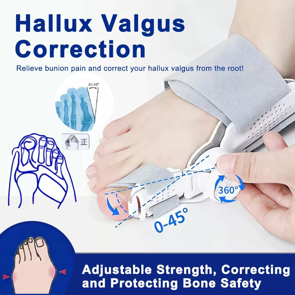Bunion Corrector Foot Hallux Valgus Braces Rotatable Toe Separator Straightener Adjustable Pedicure Finger Toe Corrector Unisex