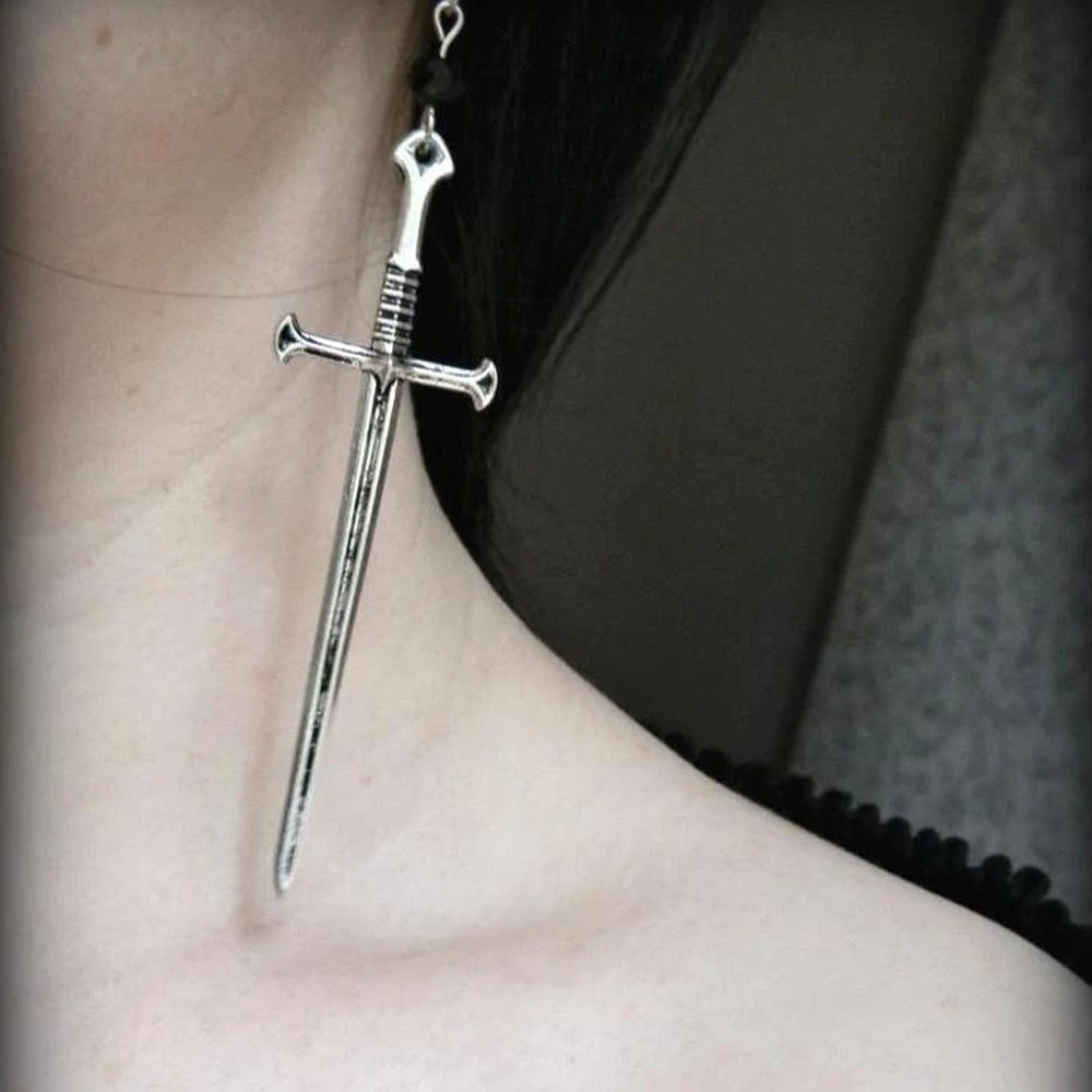 Cool Zinc Alloy Sword Earrings
