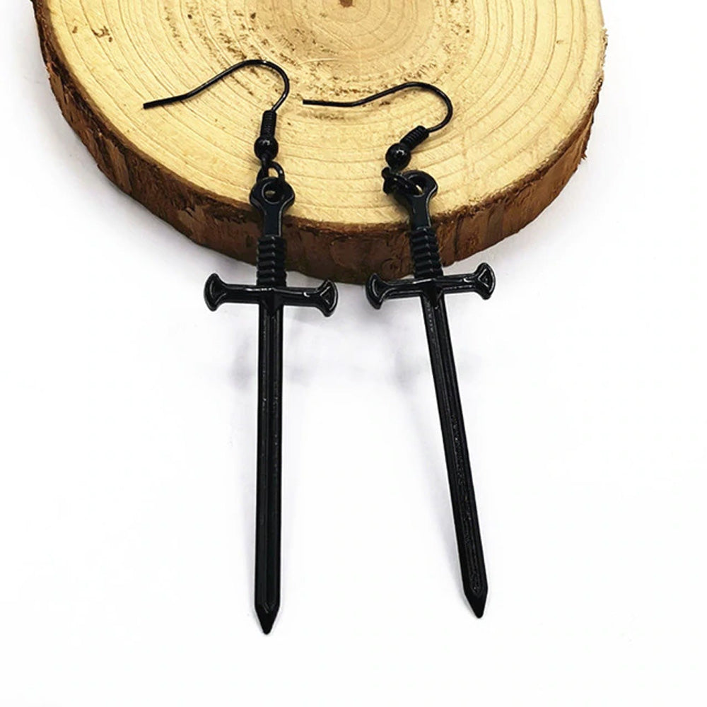 Cool Zinc Alloy Sword Earrings