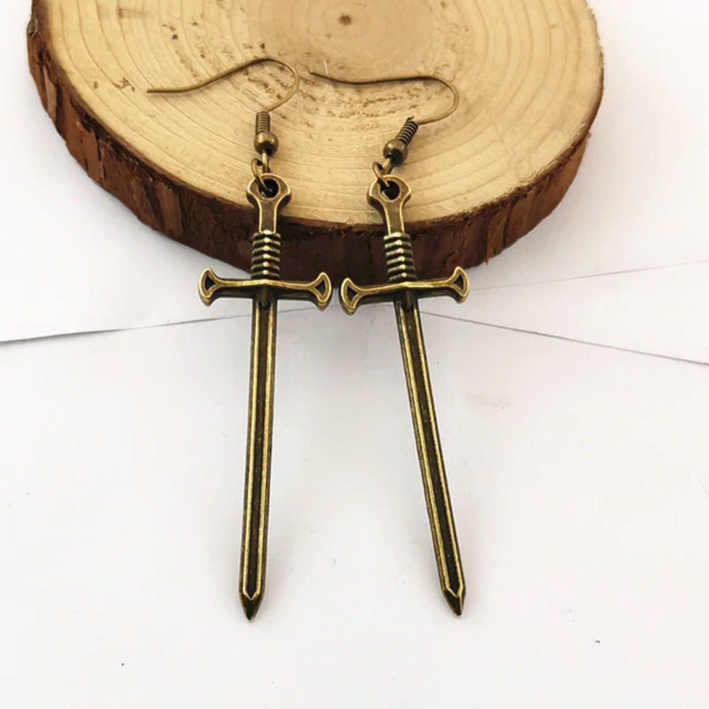 Cool Zinc Alloy Sword Earrings