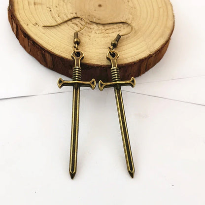 Cool Zinc Alloy Sword Earrings