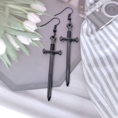Cool Zinc Alloy Sword Earrings