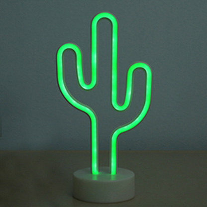 Glow In The Dark Neon Cactus Lamp & Desk Light With Detachable Base