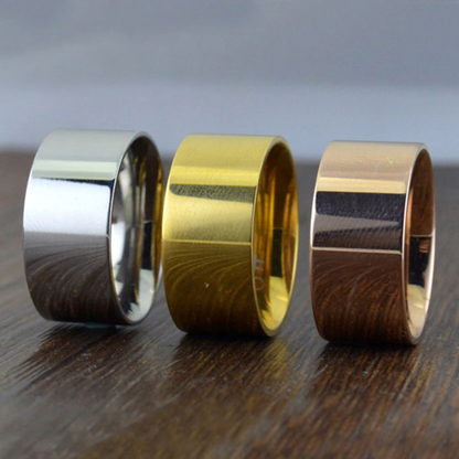 Stainless Steel Mens Cigar Band Ring