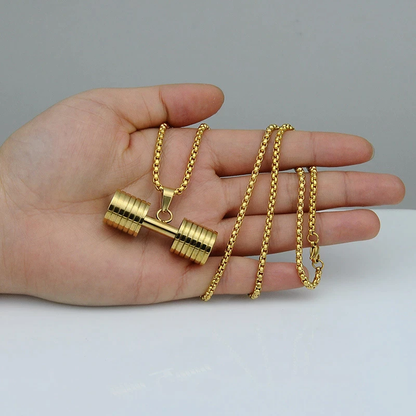 Copper Weightlifter Necklace