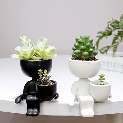Nordic Human Shape Ceramic Succulent Planter Pots for Home & Office Decor