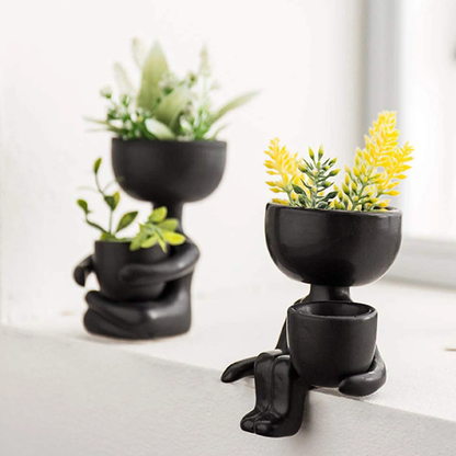 Nordic Human Shape Ceramic Succulent Planter Pots for Home & Office Decor