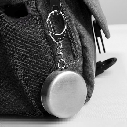 Stainless Steel Collapsible Cup with Lid & Keychain – Portable Metal Travel Cup