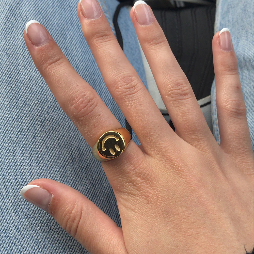 Gold Smiley Ring