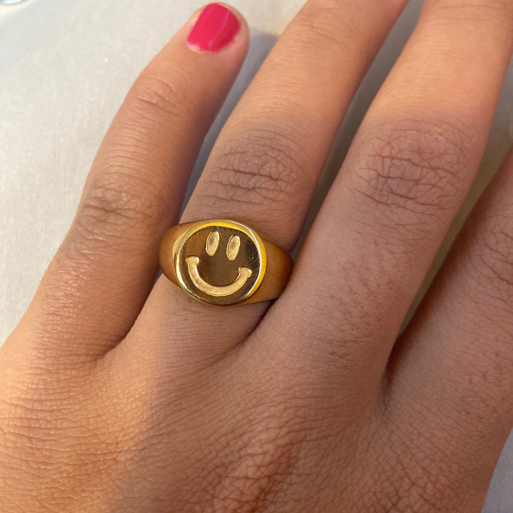 Gold Smiley Ring