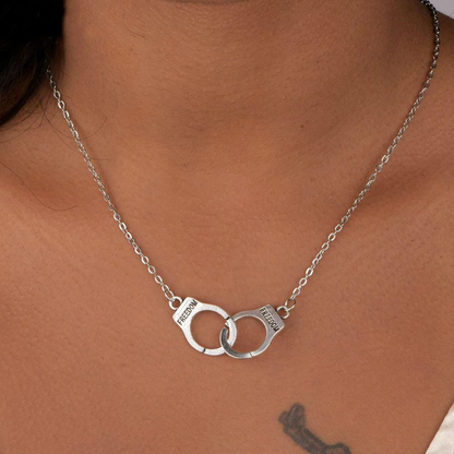 Edgy Unisex Handcuff Necklace Chain Pendant