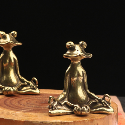 Meditating Zen Frog Statue