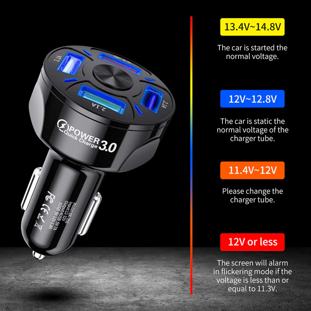 Fast Charging 4-Port Car Charger Adapter – Perfect Gift for Travelers & Families